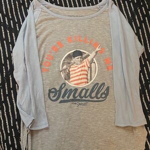 Light Gray Long Sleeve Tee with Graphic Print